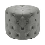 Round Velvet Buttoned Footstool, JM1431