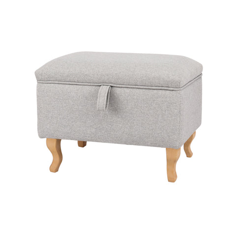 Livingandhome Linen Upholstered Storage Ottoman Footstool, ZH0251
