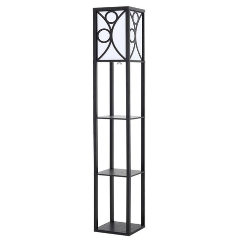 Floor Lamp Wood Standing with Storage Shelf, FI0241