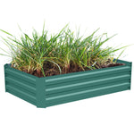 Livingandhome Galvanized Steel Rectangular Raised Garden Bed Planter Box, PM1171