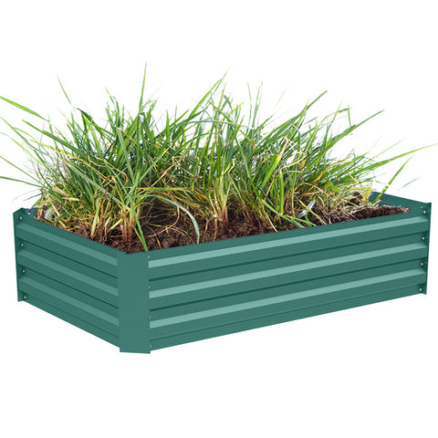 Livingandhome Galvanized Steel Rectangular Raised Garden Bed Planter Box, PM1171