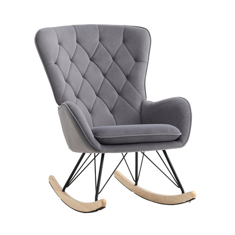 Livingandhome Modern Upholstered Rocking Chair for Living Room Bedroom, JM2097