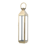 Slim Rectangular Metallic Lantern in Gold for Home Decor, LG0521