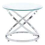 Livingandhome Tempered Glass Top Round Coffee Table for Living Room, ZH0998