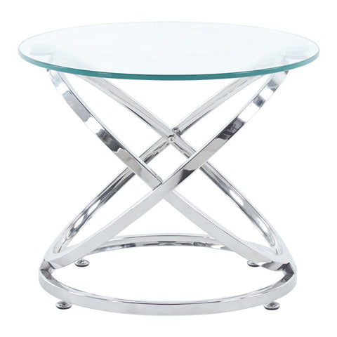 Livingandhome Tempered Glass Top Round Coffee Table for Living Room, ZH0998