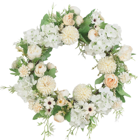 Spring Artificial Peony Wreath Mixed Flowers for Wedding Decor, SC0509