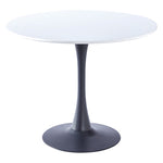 Livingandhome Modern Round Wooden Table with Metallic Base, ZH1146