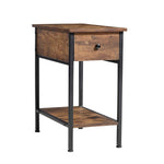 H&O Direct Industrial Side Table with Drawer for Living Room, DM0272