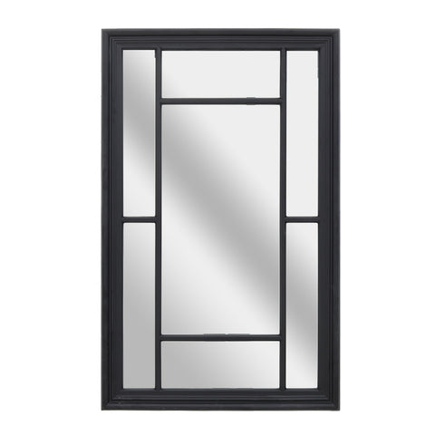 Livingandhome Black Decorative Large Framed Wall Hanging Mirror, FI0417