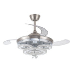 Livingandhome 3 Light Changing Acrylic Ceiling Fan for Bedroom Living Room, DM0339