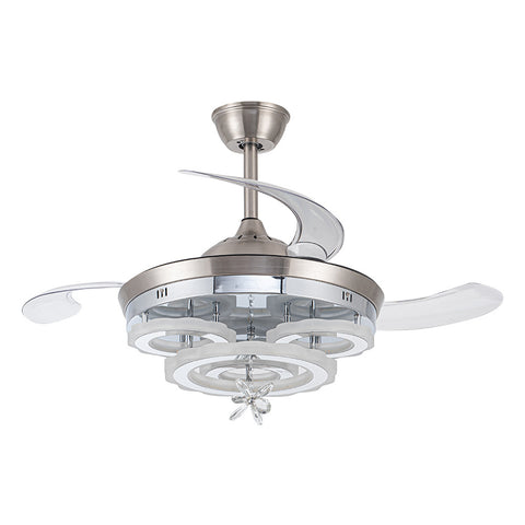 Livingandhome 3 Light Changing Acrylic Ceiling Fan for Bedroom Living Room, DM0339