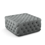 Livingandhome Deep Buttoned Square Velvet Footstool Coffee Table, JM2129