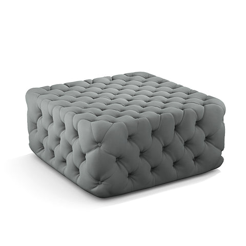Livingandhome Deep Buttoned Square Velvet Footstool Coffee Table, JM2129