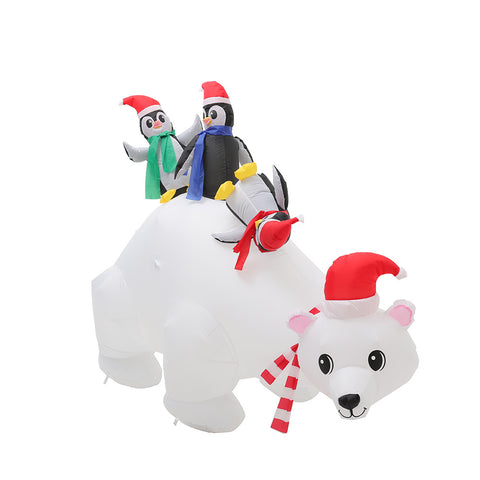 1.8m Inflatable Penguin Sea Bear Air Blown with 5 LED Light UK Plug Outdoor Decor, SC0006