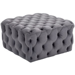 Livingandhome Square Velvet Upholstered Footstool, JM1404