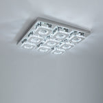 Square Crystal LED Ceiling Light with Chrome Canopy, LG0966