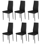 Livingandhome Set of 6 Modern Faux Leather Armless High Back Dining Chairs, JM0207