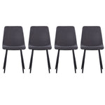 Livingandhome Set of 4 Velvet Accent Chair Dining Chair with Metal Legs, JM2002