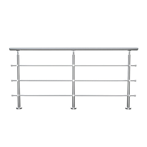 Livingandhome Silver Floor Mount Stainless Steel Handrail for Slopes and Stairs, LG0683