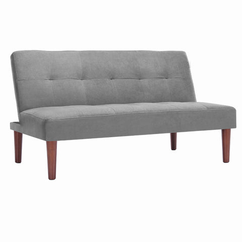 Livingandhome Small Modern 2-Seater Padded Convertible Sofa Bed with Wooden Legs, JM2045
