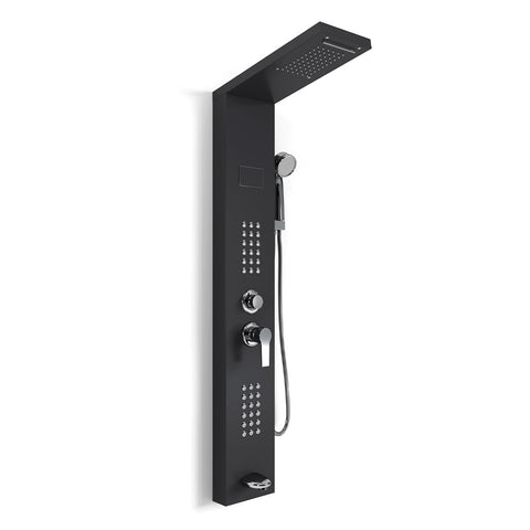Livingandhome Stainless Steel Shower Panel with LED Temperature Display and Hand Shower, FI0454