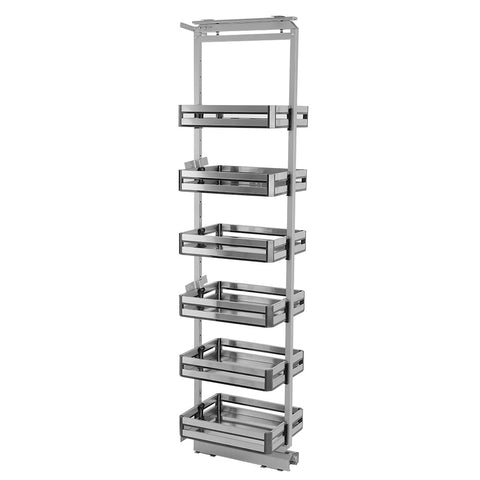 Livingandhome Tall and Narrow 6-Tier Metal Kitchen Pull-out Kitchen Cabinet Basket Shelf, LG0173LG0174LG0175