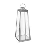Livingandhome Decorative Stainless Steel Tapered Lantern Candle Holder with Tempered Glass, LG0351
