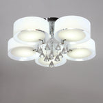 Modern Round Acrylic LED Semi Flush Mount with Crystal Accent, LG0417