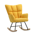 Livingandhome Tufted Linen Upholstered Rocking Chair, JM2105