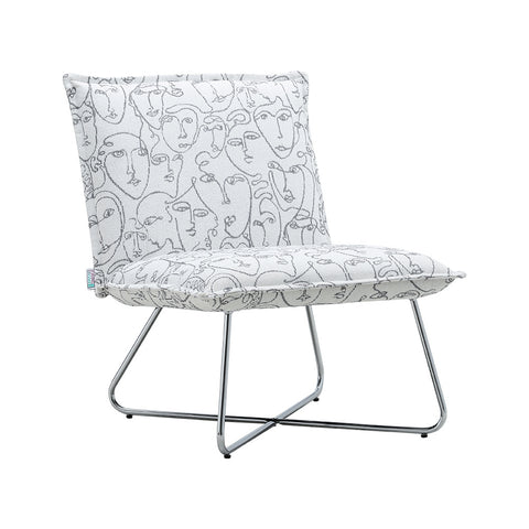 Livingandhome Modern Linen Accent Chair with Metal Base, JM2109