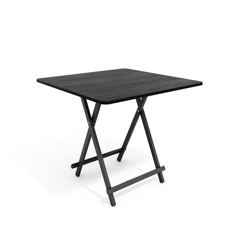 Livingandhome Folding Wooden Dining Table 80x80cm Black, ZH1290