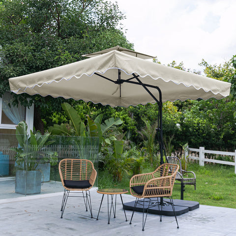 Double Top Garden Cantilever Parasol with Square Base, LG0815LG0533