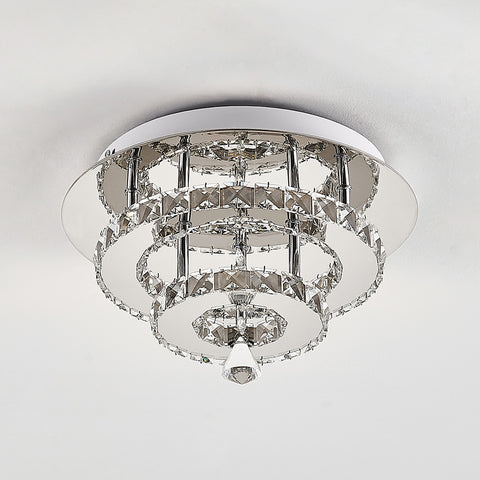Livingandhome Modern Double-tiers Median-size Crystal LED Ceiling Light, LG0730