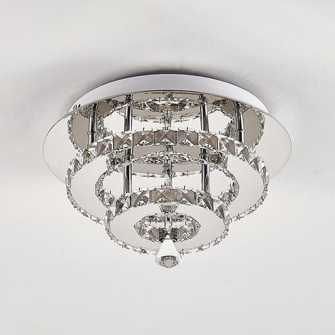 Livingandhome Modern Double-tiers Median-size Crystal LED Ceiling Light, LG0731