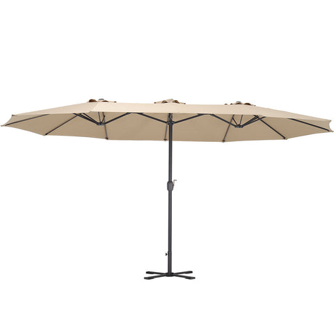Large Double-sided Twin Garden Parasol with Crank without Base, LG0803