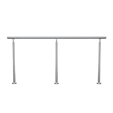 Livingandhome Silver Floor Mount Stainless Steel Handrail for Slopes and Stairs, LG0681