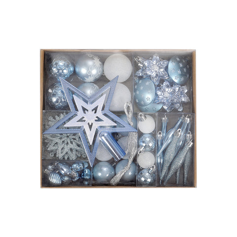 Livingandhome Christmas Ornament Ball Set 58Pcs Shatterproof Hanging Balls for Xmas Tree, CD0503