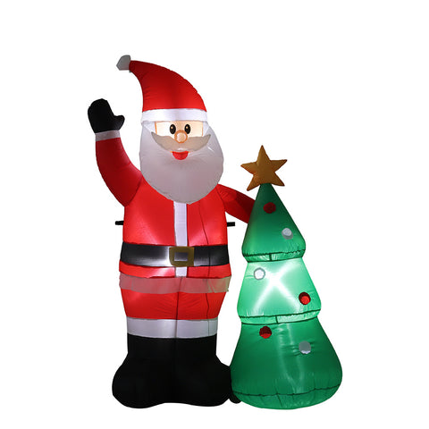1.5m Inflatable Father Christmas Air Blown with 3 LED Light UK Plug Outdoor Decor, SC0002