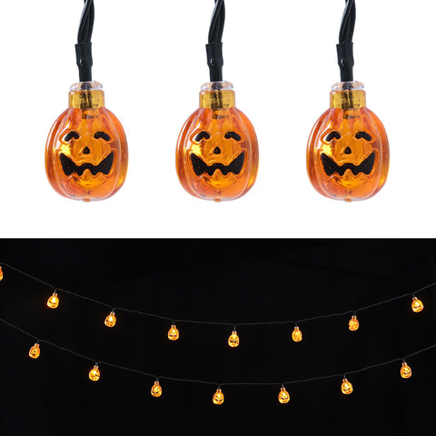 Livingandhome Decorative Pumpkin Halloween Solar Powered LED String Lights, SW0320