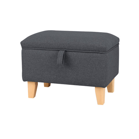 Livingandhome Linen Upholstered Storage Ottoman Footstool, ZH0246