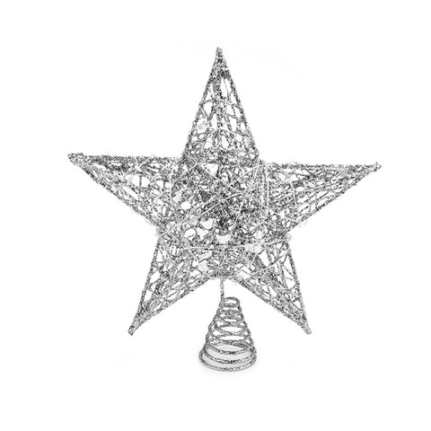Decorative Star Sequins Christmas Tree Topper with LED Lights, CD0164