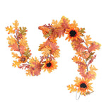 Livingandhome Sunflower Autumn Garland with Lights for Thanksgiving Decoration, SP2937