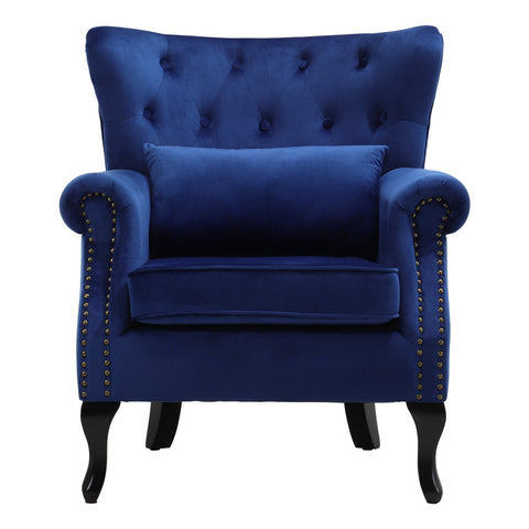Livingandhome Luxurious Button Armchair with Toss Pillow, JM2160 (JM1130)