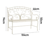 Folding Vintage 2 Seater Scroll Swan Iron Leisure Bench, AI0900