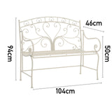 Folding Vintage 2 Seater Scroll Swan Iron Leisure Bench, AI0900