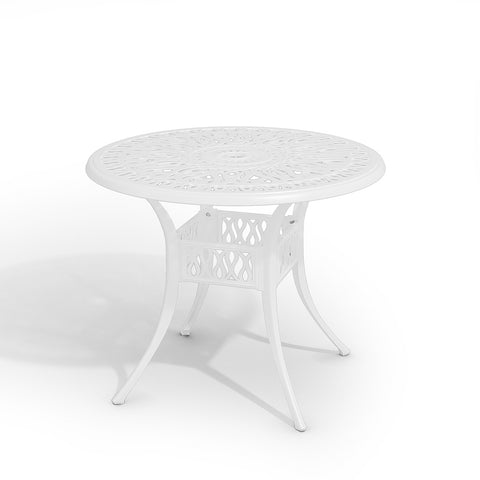Livingandhome Vintage Round Cast Aluminum Garden Bistro Table, AI1045