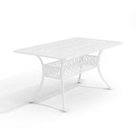 Livingandhome Vintage Rectangular Cast Aluminum Garden Bistro Table, AI1047