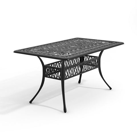 Livingandhome Vintage Rectangular Cast Aluminum Garden Bistro Table, AI1048