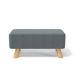 Livingandhome Rectangular Tofu-shaped Footrest with Solid Wooden Legs, ZH1066