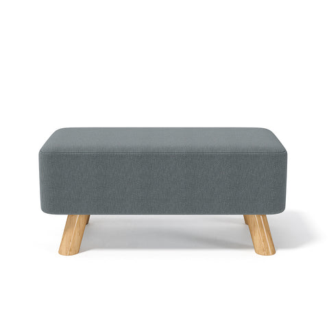 Livingandhome Rectangular Tofu-shaped Footrest with Solid Wooden Legs, ZH1066